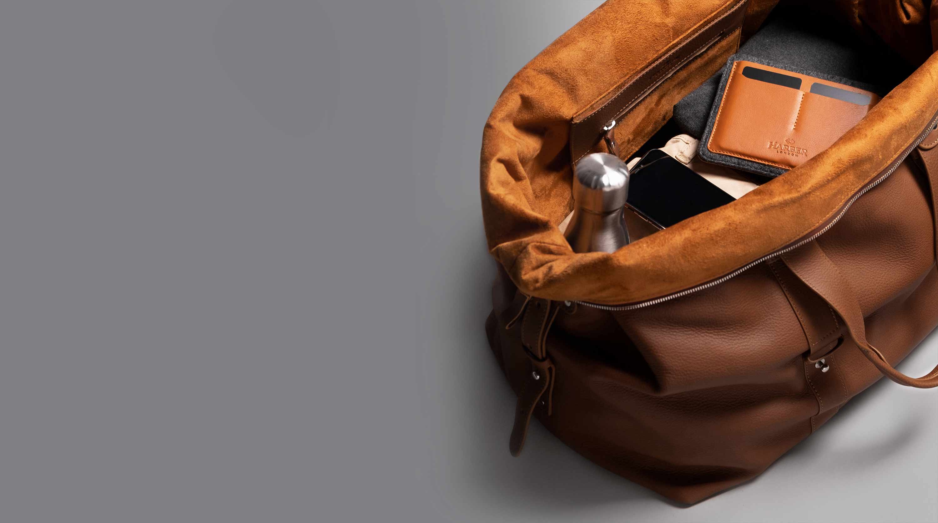 Luxury leather duffel bags