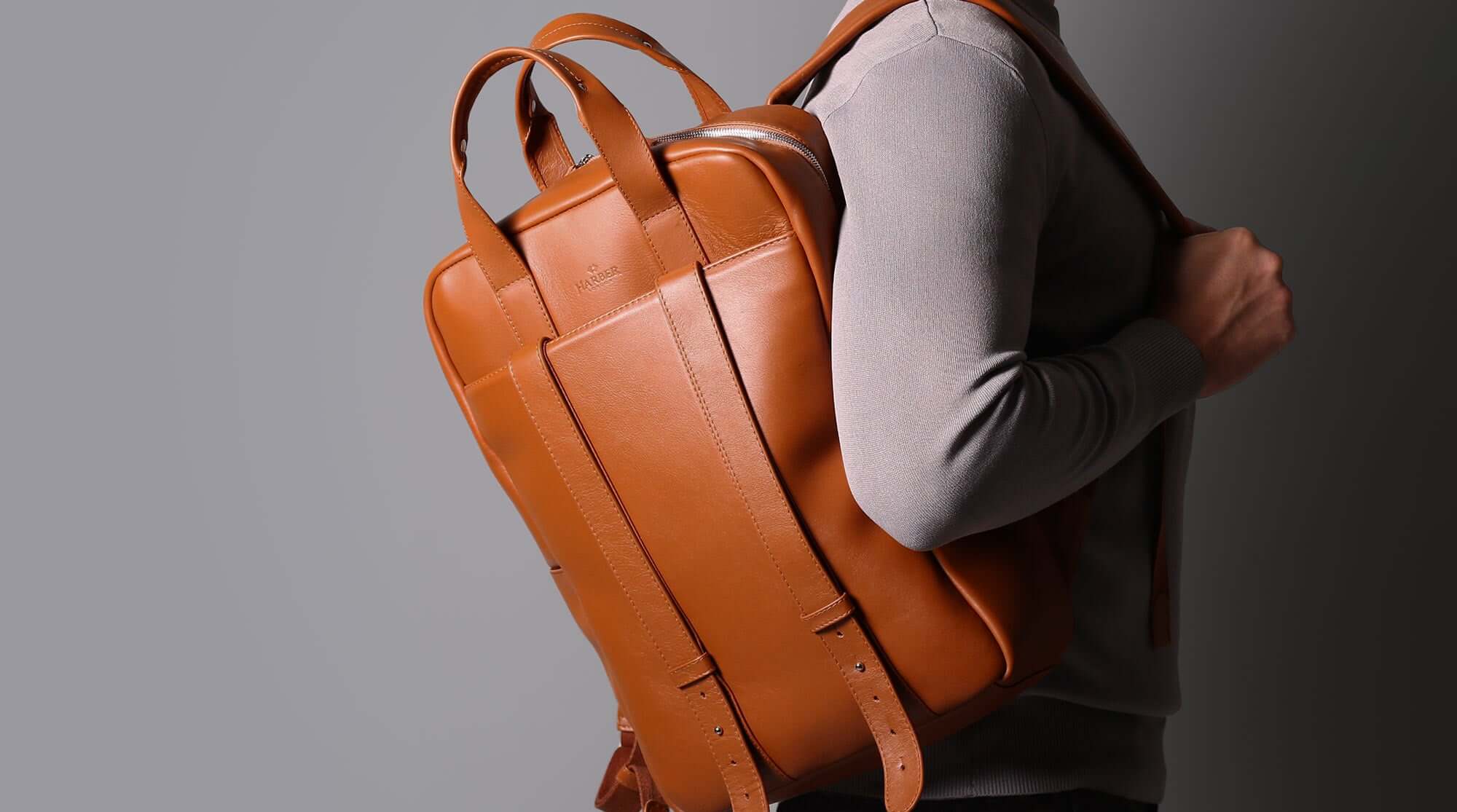Men's leather backpack