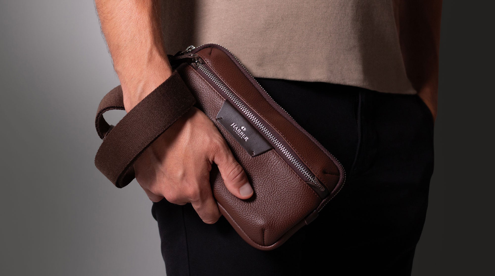 Leather toiletry bag