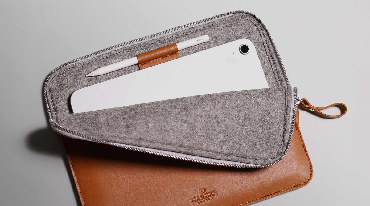 Tablet Hülle Leder Tablet Tasche Leder Flache IPad Tasche Filz Mit