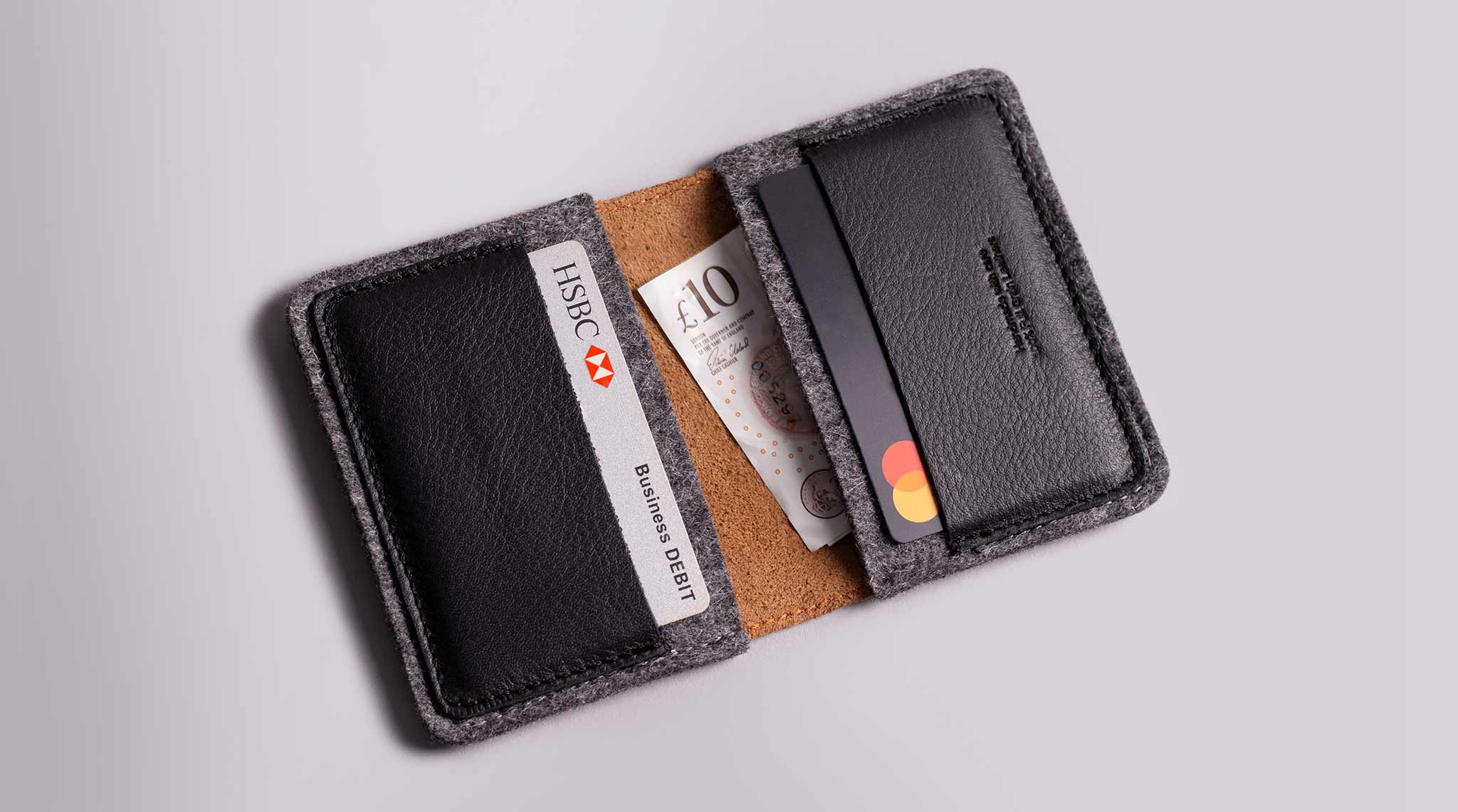 Leather and felt Wallet