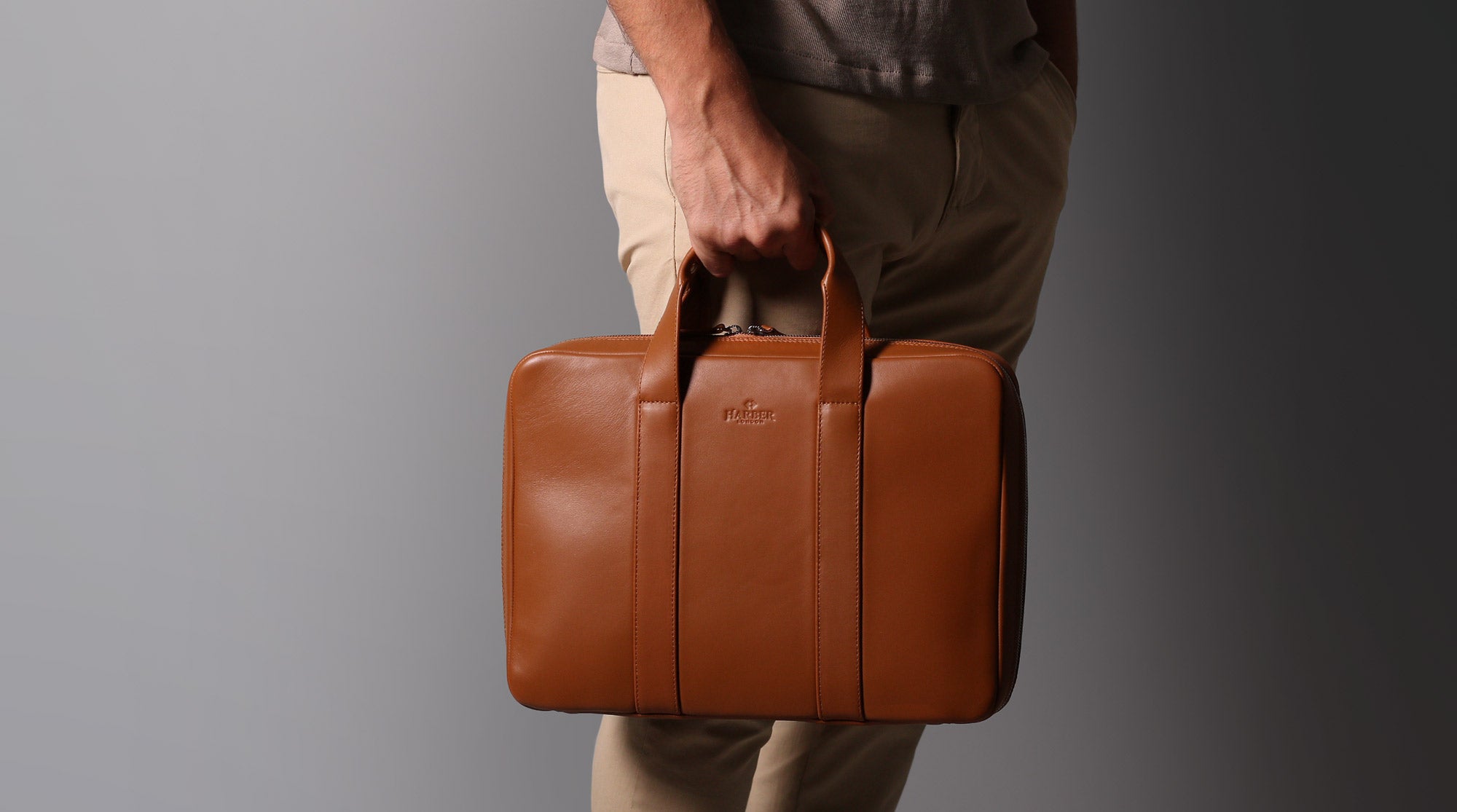 Luxurious leather laptop briefcase