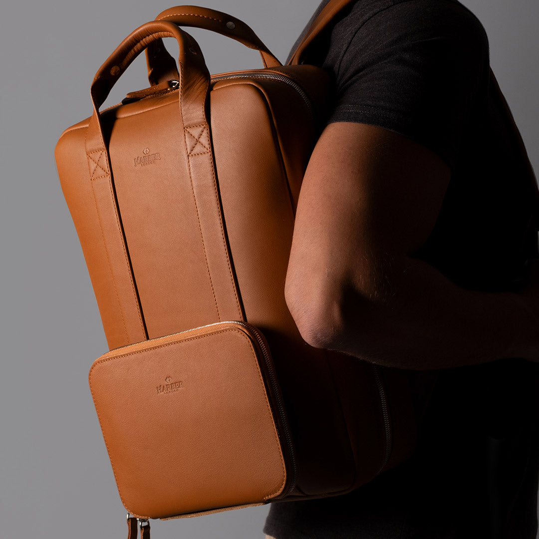 Premium leather backpack with Nomad insert