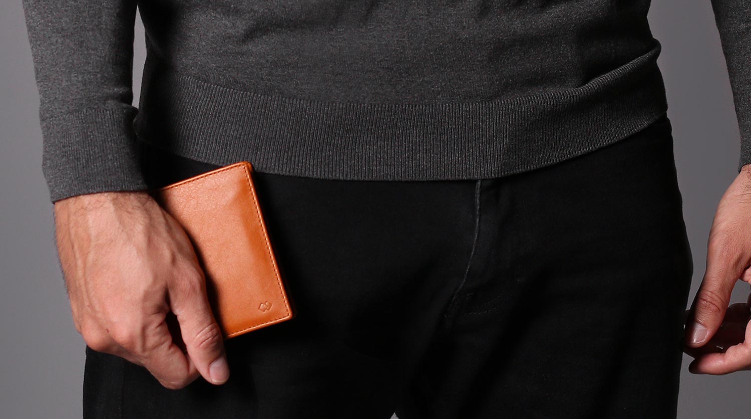 Men's Leather Bifold Zip Wallet