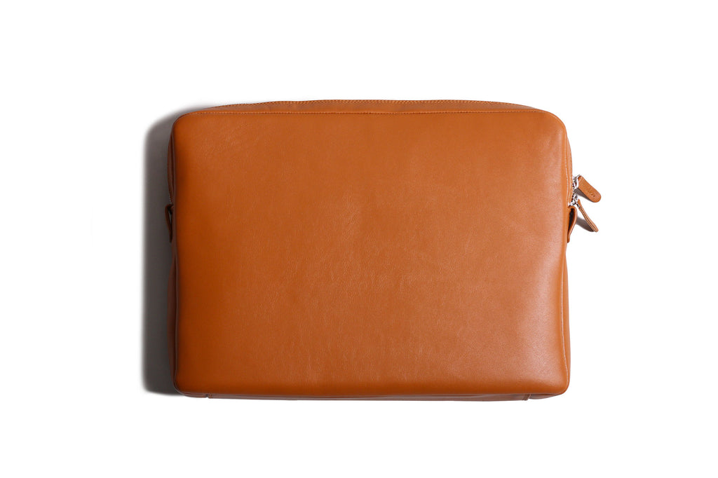 Leather Messenger Bag for MacBook Tan