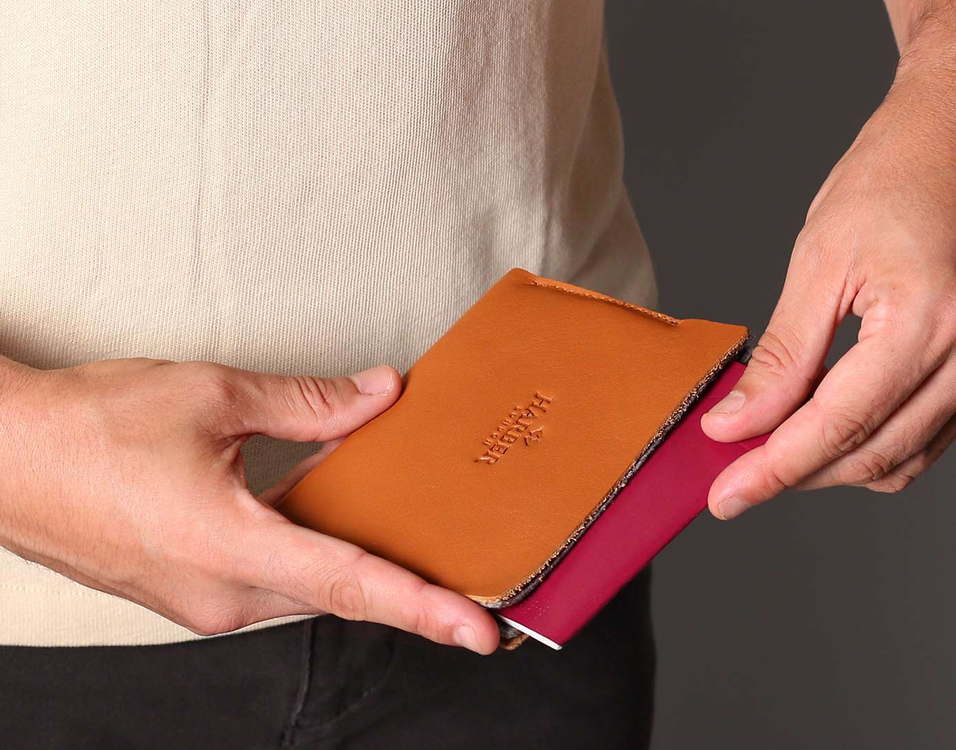 Luxurious leather passport holder