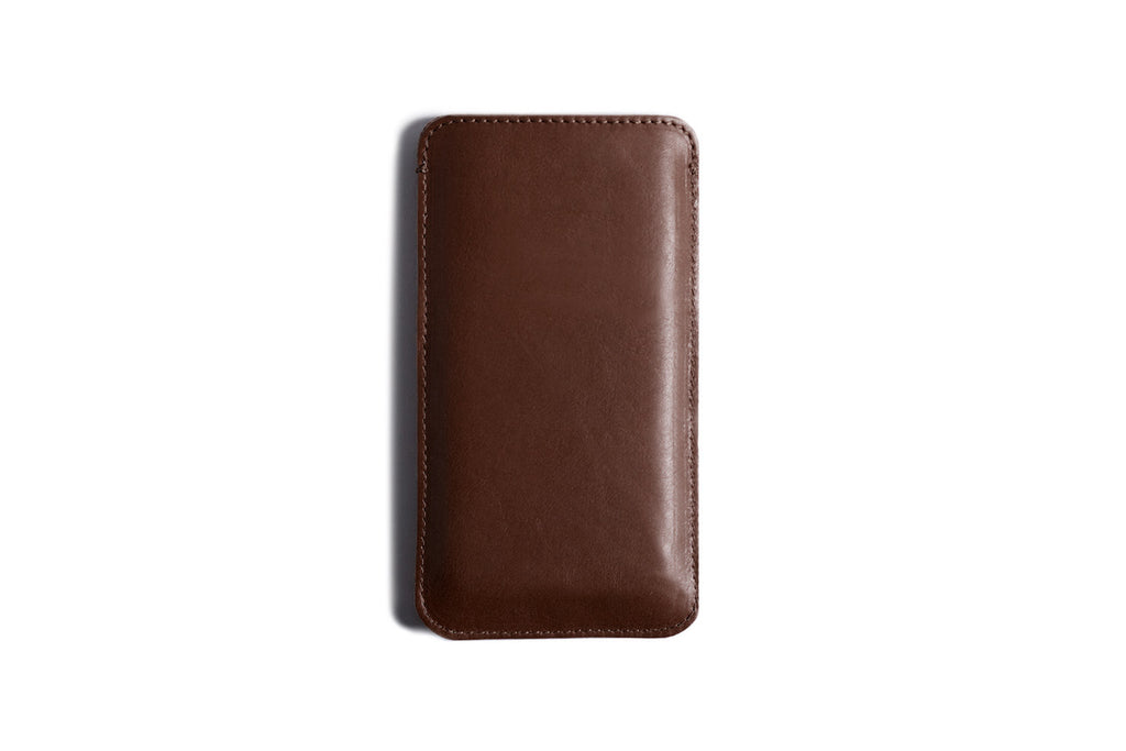 Slim Leather Smartphone Sleeve Case Deep Brown