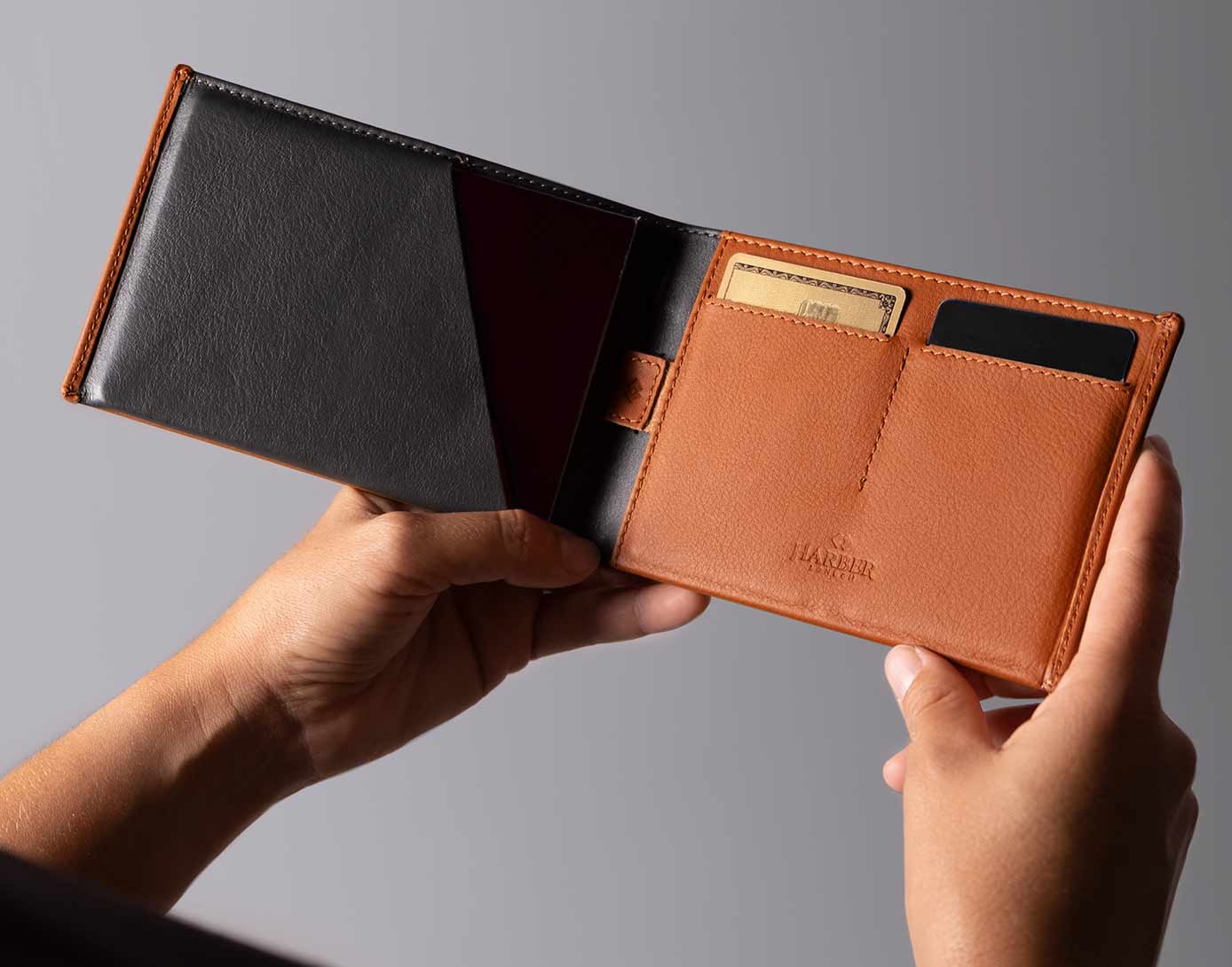 Unique wallet for passport, cards, coins and AirTag