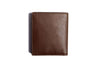 Leather Bifold Zip Wallet with RFID Protection Deep Brown