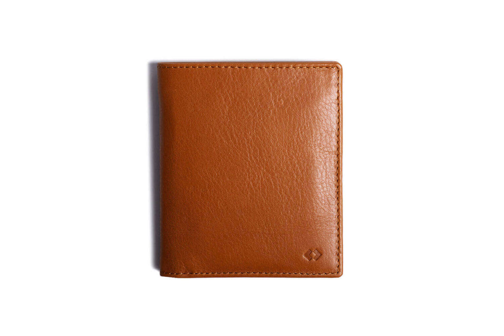 Leather Bifold Zip Wallet with RFID Protection Tan