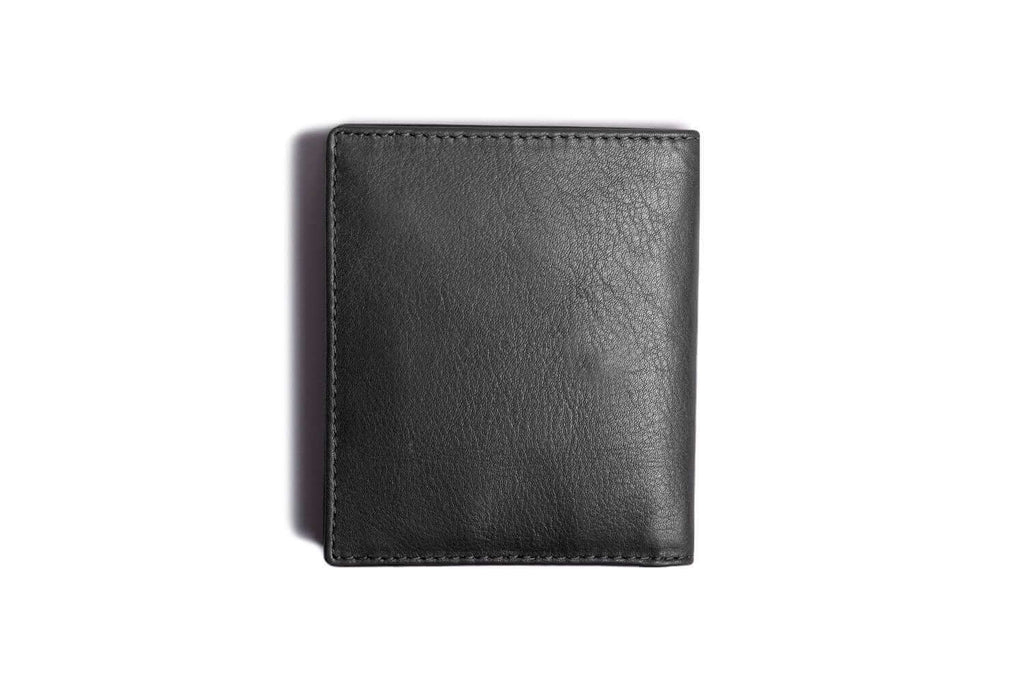 Leather Bifold Zip Wallet with RFID Protection Black