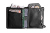 Leather Bifold Zip Wallet with RFID Protection Black