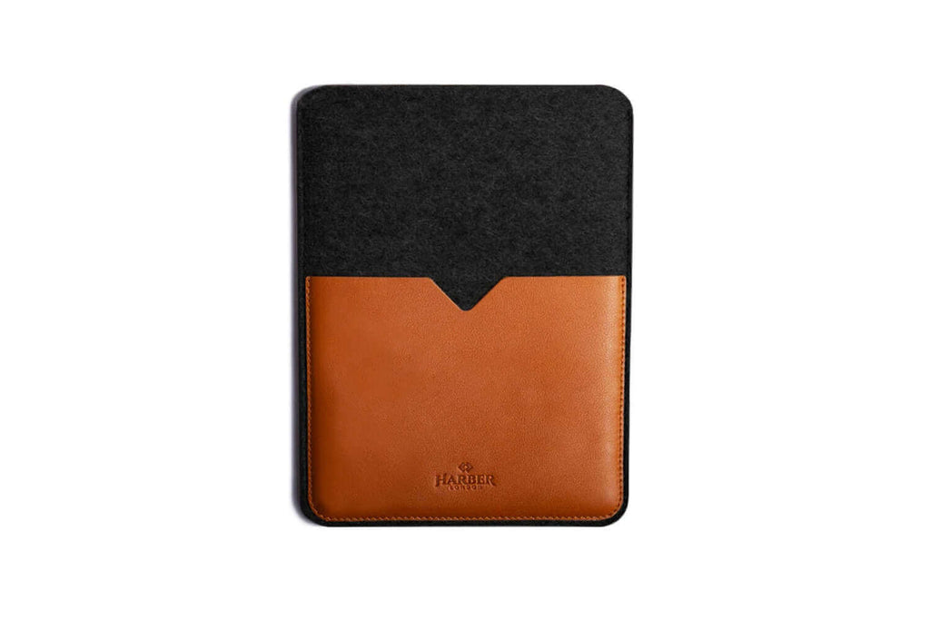 Leather iPad and Kindle Case Sleeve Tan