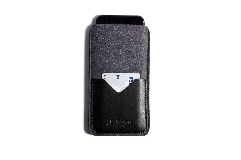 Classic - Leather Smartphone Sleeve Wallet Black