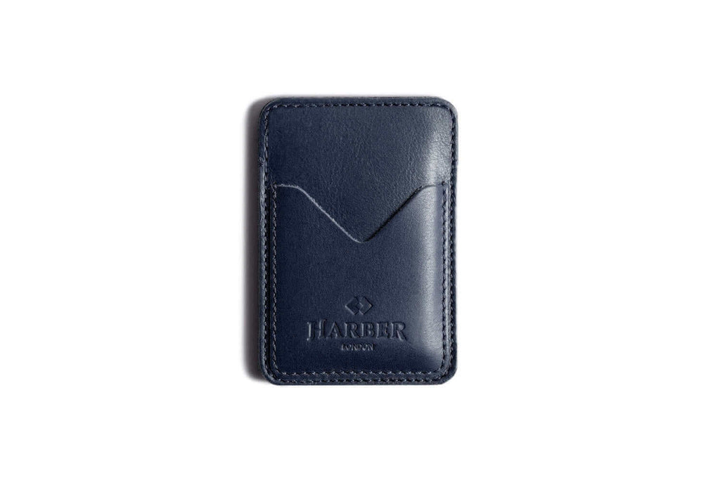  Classic Leather Card Holder - 3 Pocket Navy