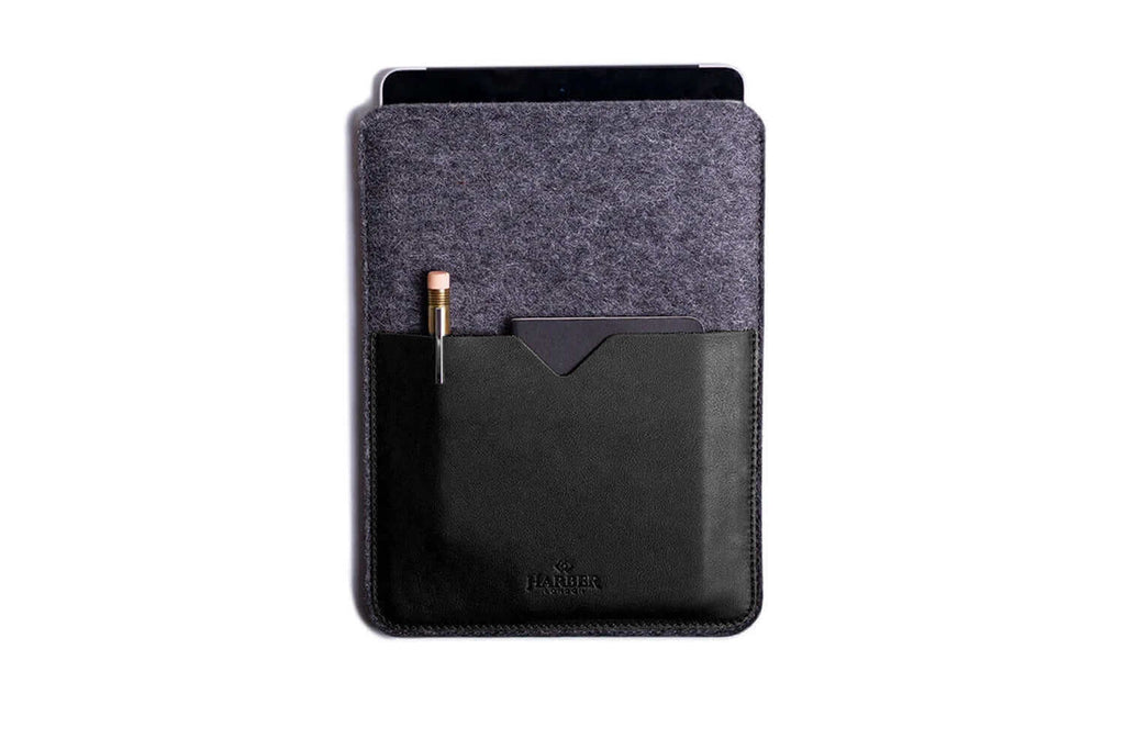 Classic – Leather iPad & Kindle Sleeve Case Black