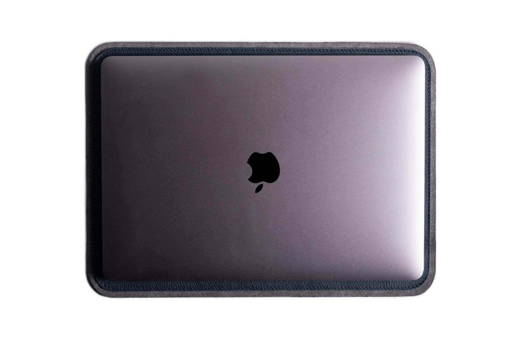 Leather MacPad Navy Microfibre