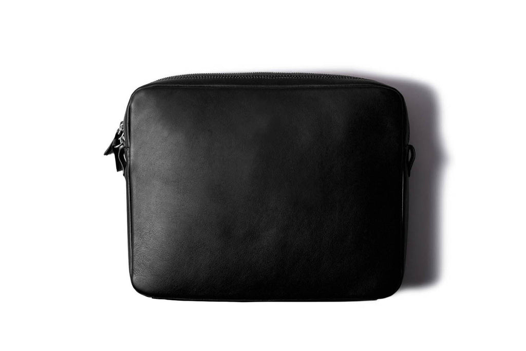 Leather Messenger Bag for iPad Black