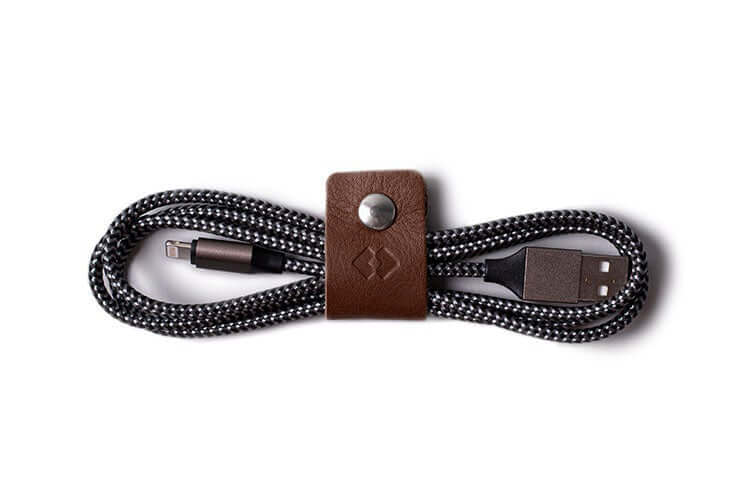 Leather Cable Ties - Pack Organiser Deep Brown