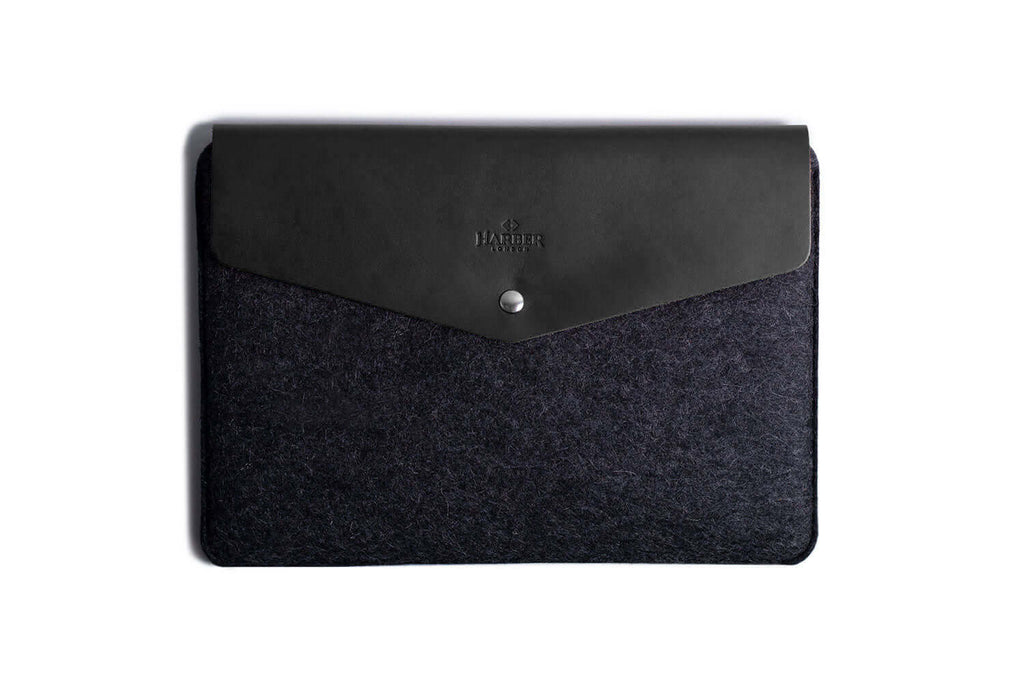Leather Macbook Envelope Case Sleeve Black