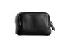 Leather Zip Pouch Wallet Black