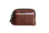 Leather Zip Pouch Wallet Deep Brown