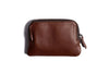 Leather Zip Pouch Wallet Deep Brown