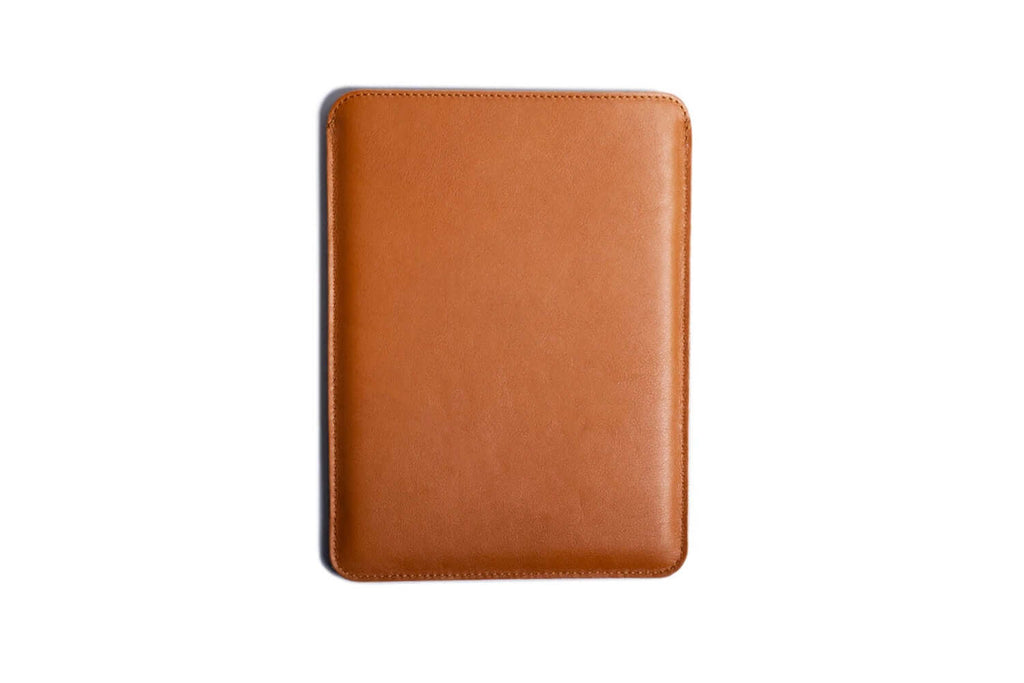 Slim Leather iPad and Kindle Sleeve Case Tan