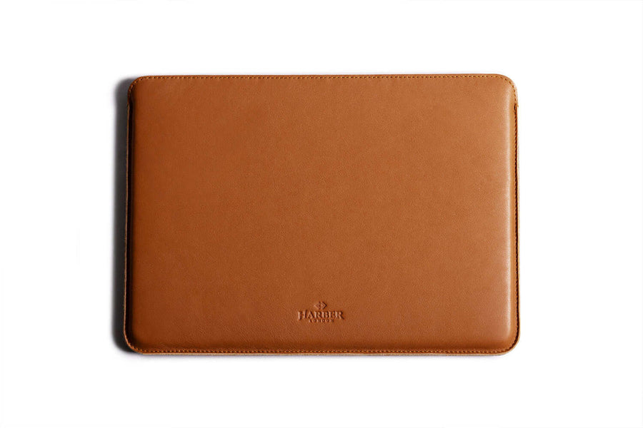 Slim Leather MacBook Sleeve Case Tan