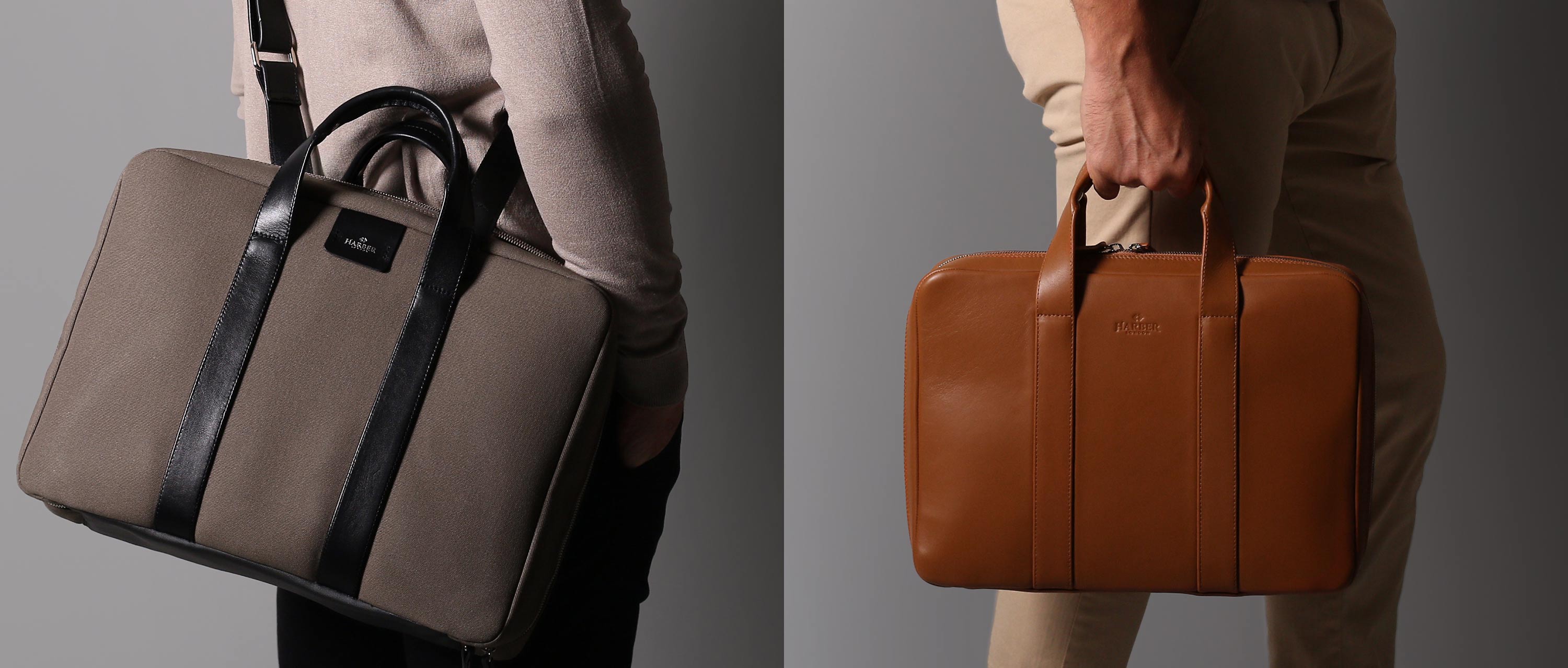 Leather laptop briefcases