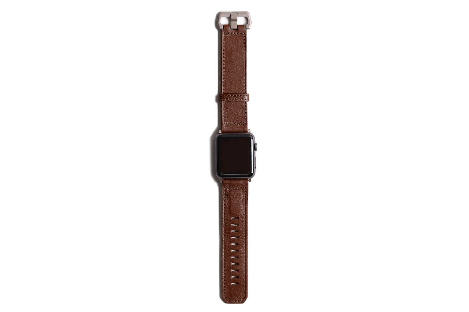 Bracelet Apple Watch. Moderne - Cuir Brun Foncé