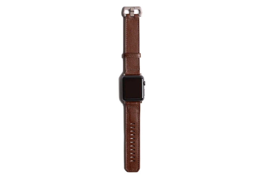 Apple Watch Strap. Modern - Leather Deep Brown