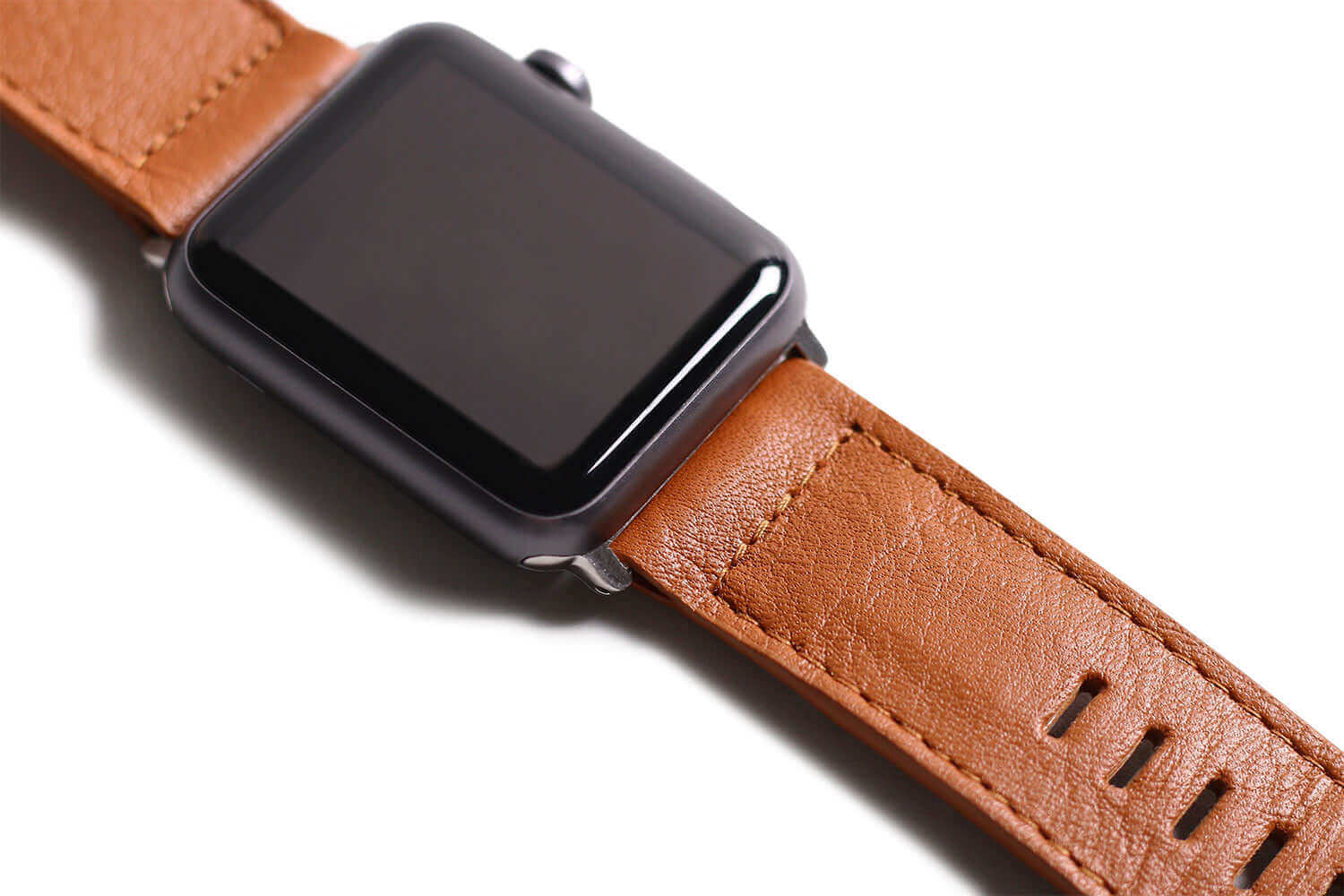 Bracelet Apple Watch. Moderne - Cuir Tan