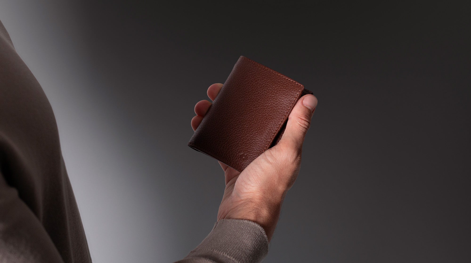 Brown leather bifold wallet
