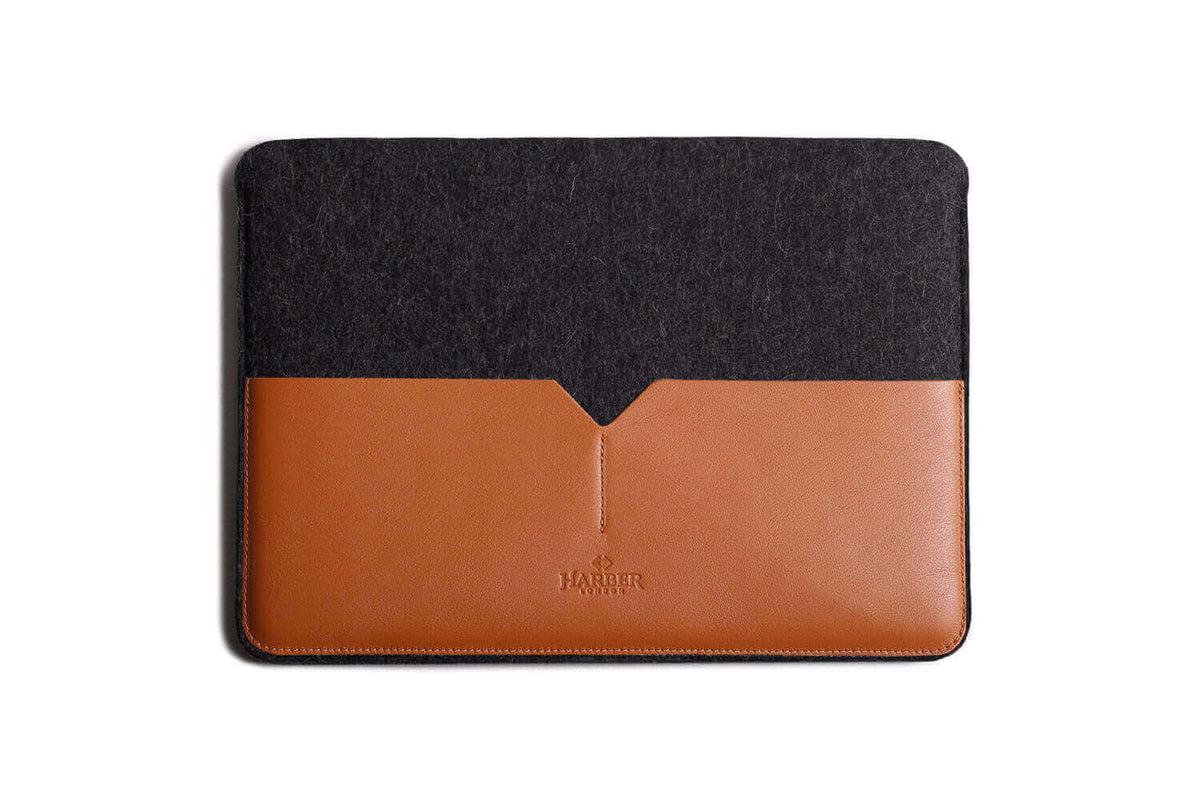 Black Edition Leather MacBook Sleeve Tan