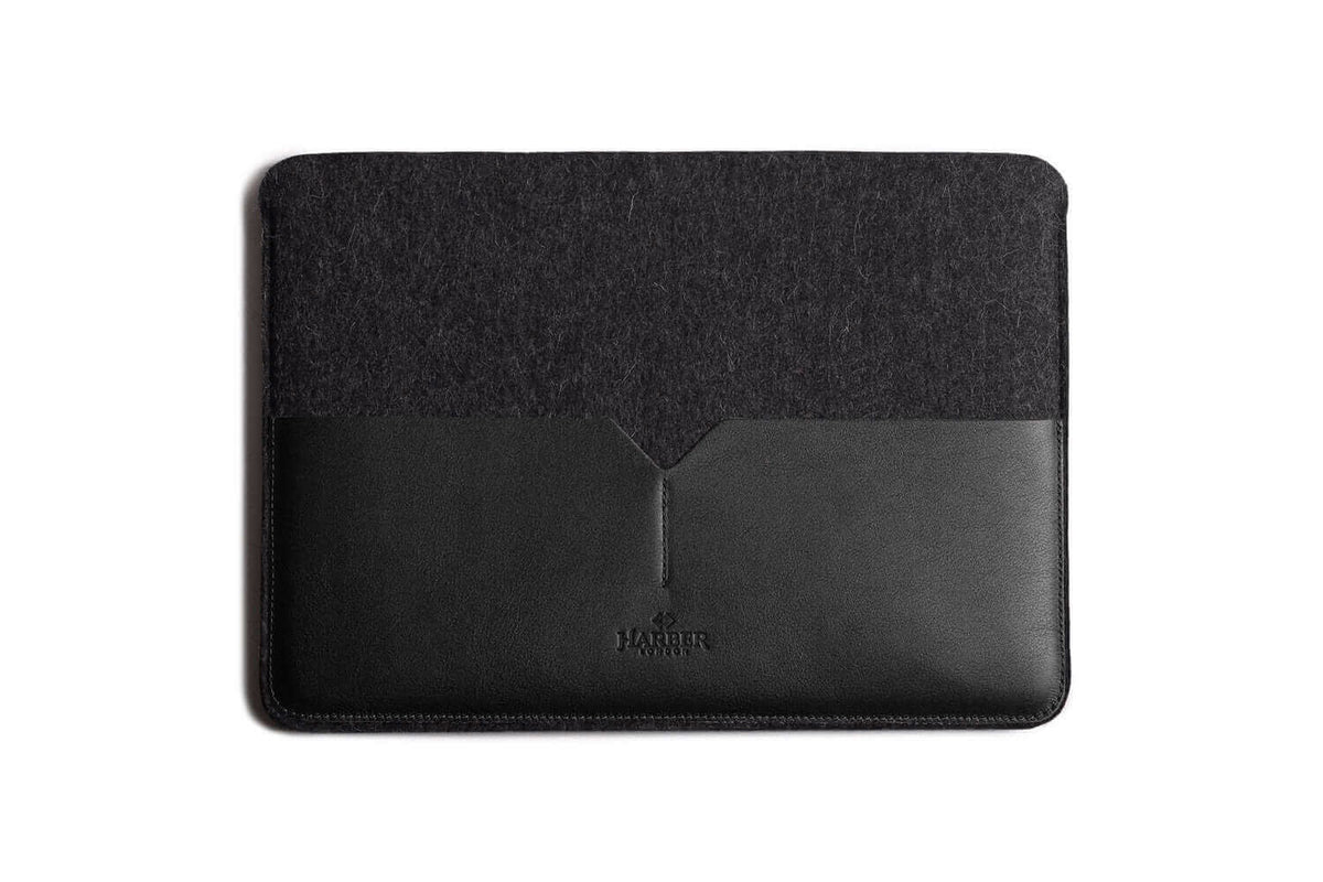 Black Edition Leather MacBook Sleeve Black