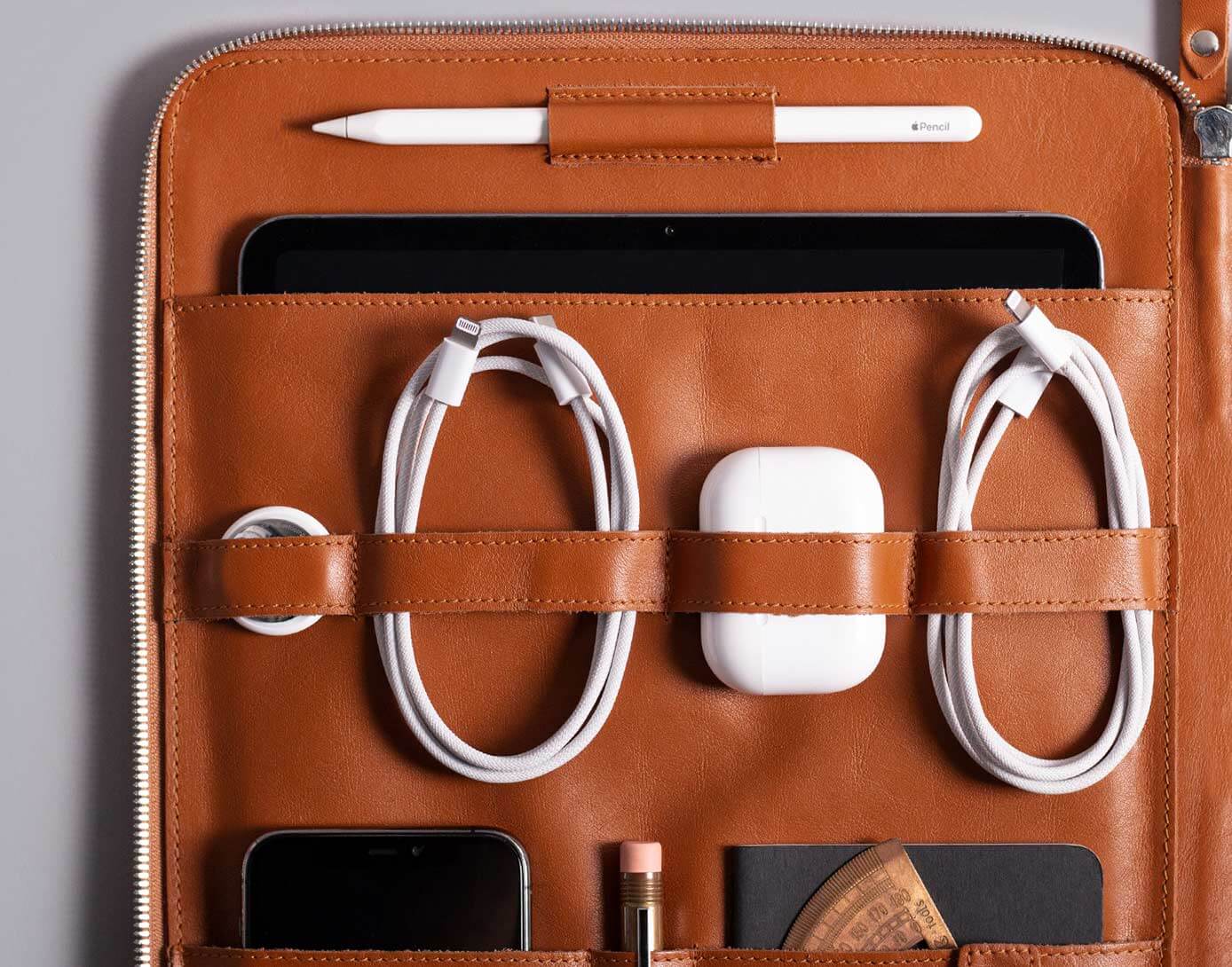 Tech leather organiser