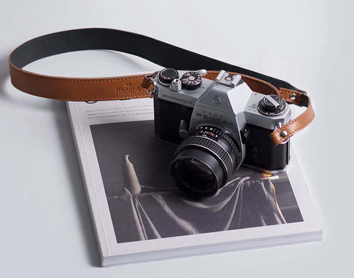 Functional Leather Camera Strap with Timeless Aesthetics