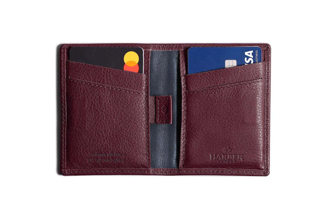 Card Wallet with RFID Protection Burgundy