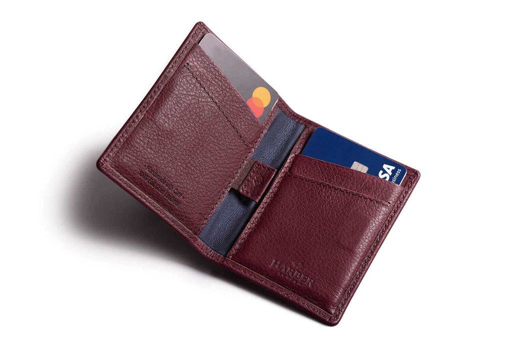 Card Wallet with RFID Protection Burgundy