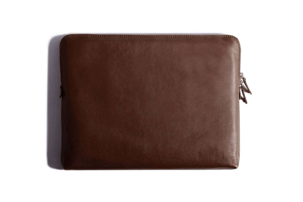 Étui portefeuille fourre-tout pour Macbook marron foncé