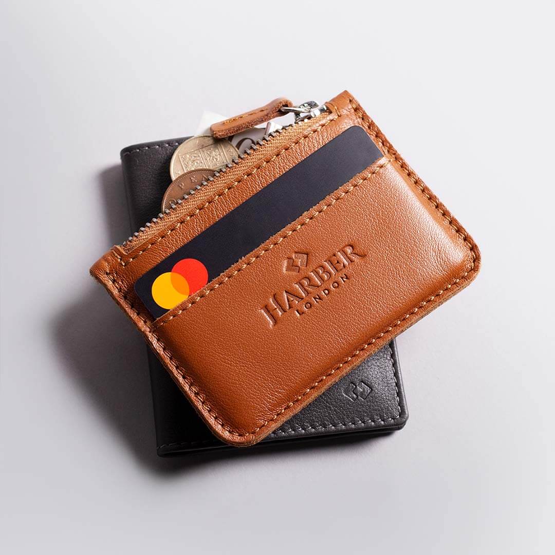 Men's Phone Organizer Wallet and Travel Tech Organizer Wallet- Orange/Grey