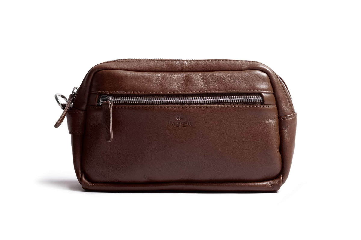 Compact Toiletry Bag – Deep Brown