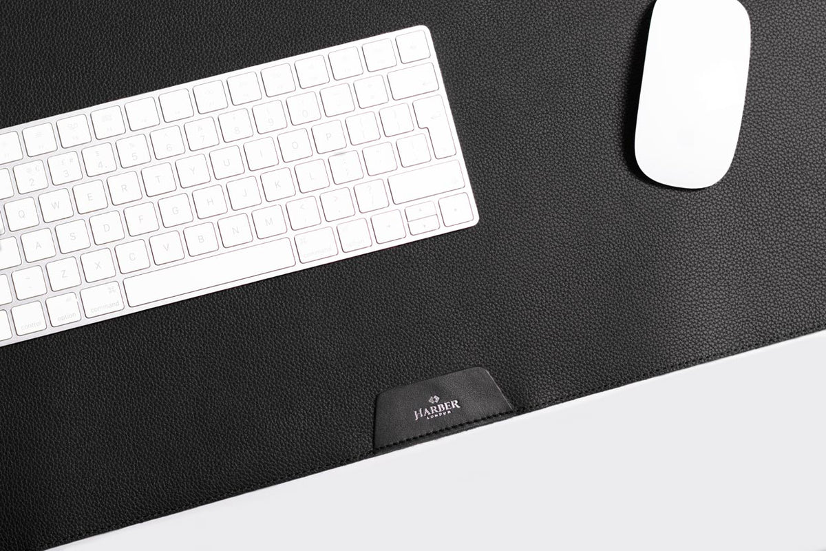 Professional Leather Desk Mat – Black
