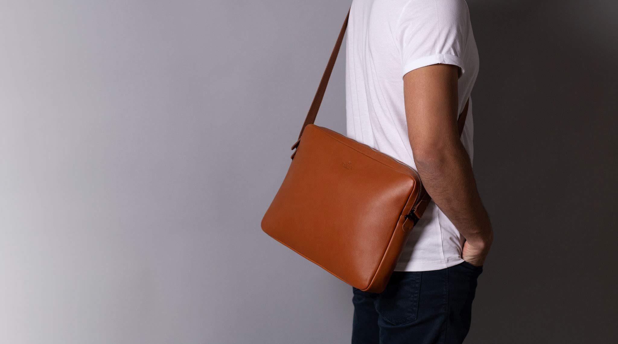 Leather Messenger Bag for MacBook