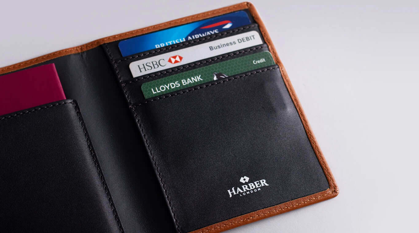 Leather passport wallet