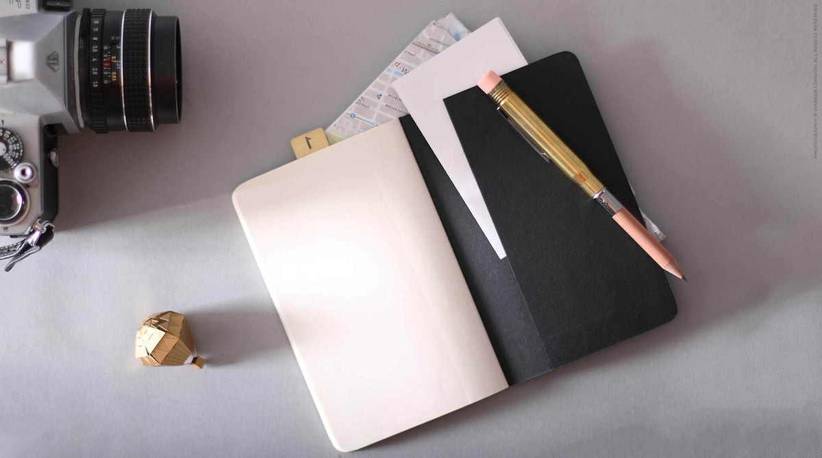 Black travel notebook