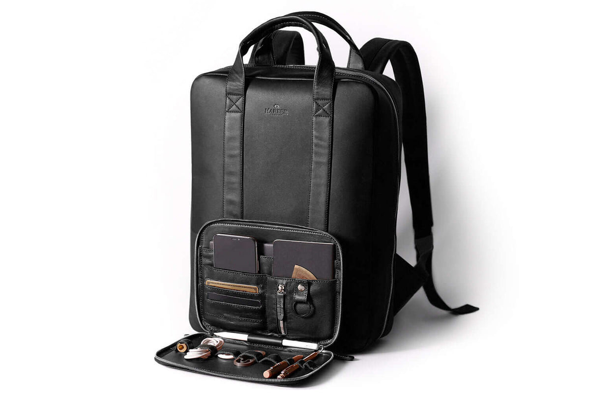 Modular Leather Backpack – Black Nomad
