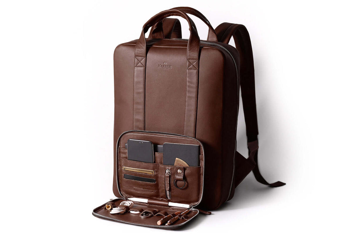 Modular Leather Backpack – Deep Brown Nomad