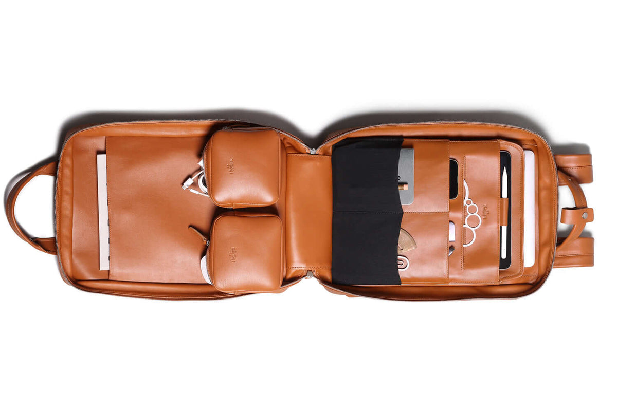Modular Leather Backpack – Tan Tech Nomad 